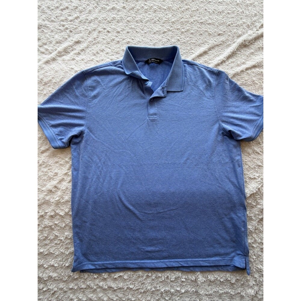 Member's Mark Stretch Pique Polo Shirt Men's L Neela Blue Short Sleeve